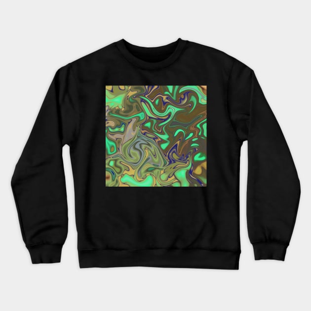 Liquid green gold Crewneck Sweatshirt by oscargml